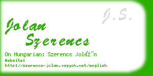 jolan szerencs business card